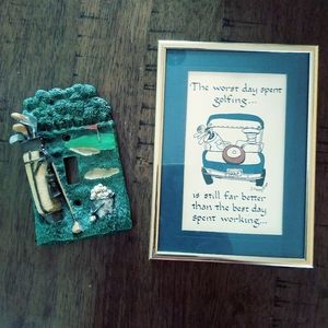Golf lightswitch cover & golf framed pic